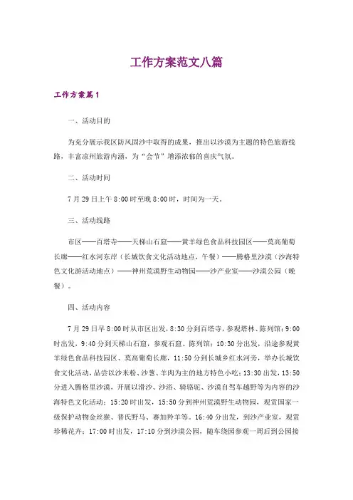 工作方案范文八篇_8