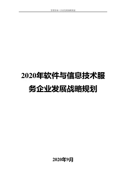 2020年软件与信息技术服务企业发展战略规划