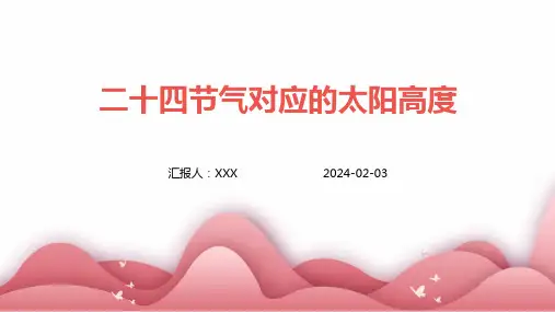 二十四节气对应的太阳高度