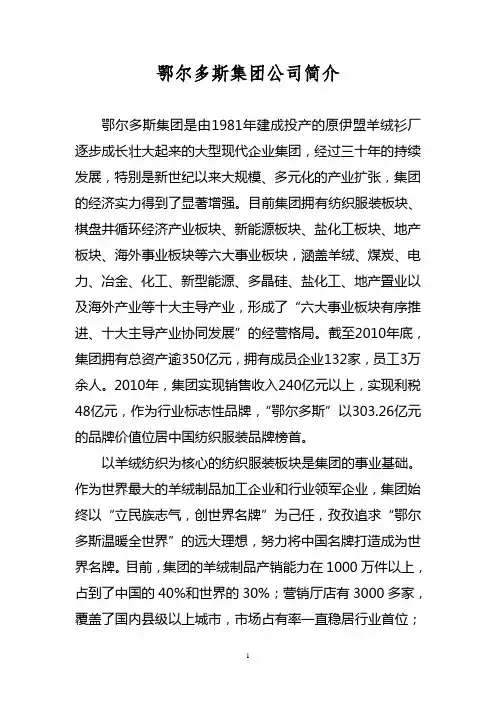 鄂尔多斯集团公司简介