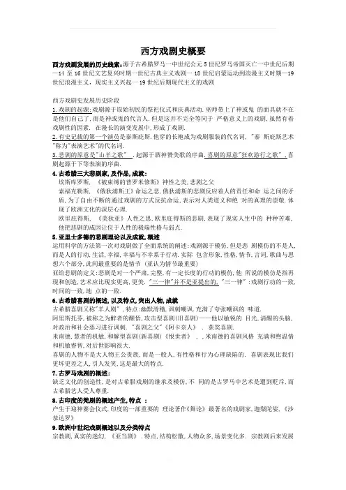 西方戏剧史概要