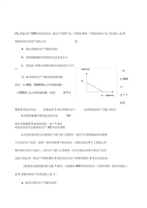 国际经济学课后答案