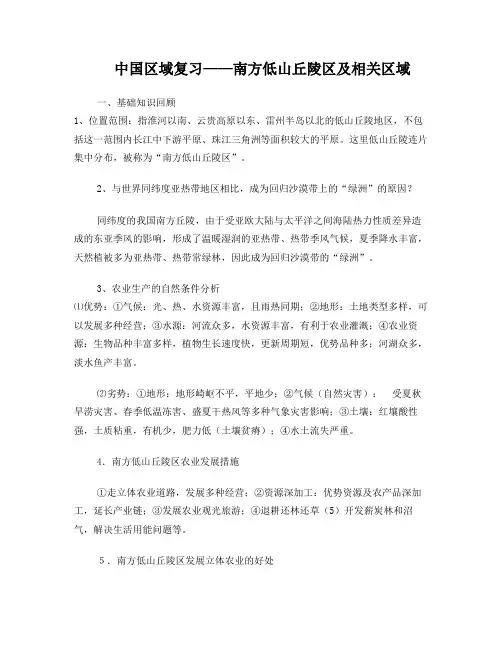 区域专题南方低山丘陵区