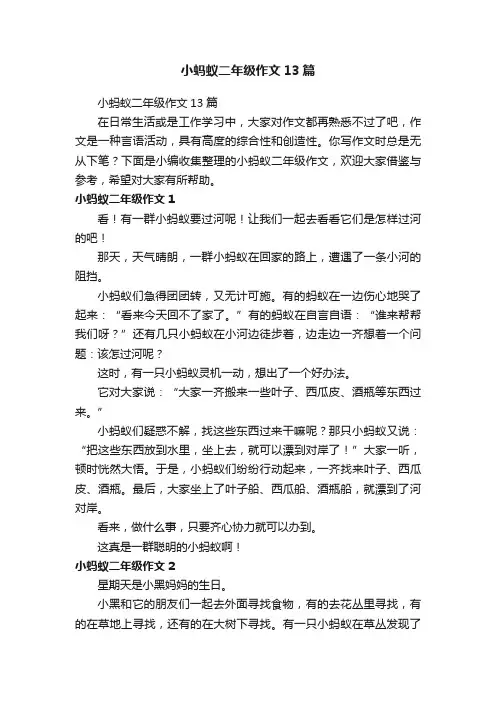 小蚂蚁二年级作文13篇