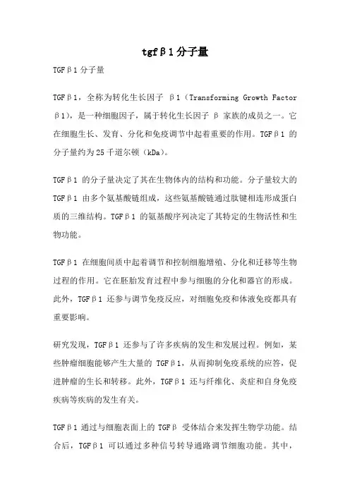 tgfβ1分子量