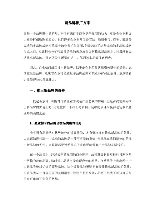 新品牌的市场推广方案(DOC 6页)
