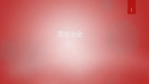 湿法冶金简介PPT课件