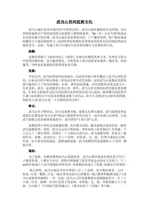 武当山民间医药文化