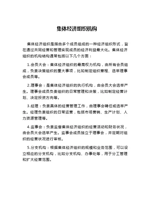 集体经济组织机构