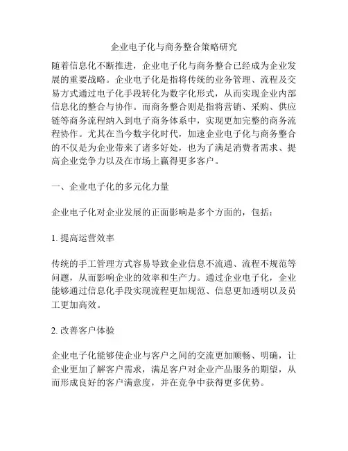 企业电子化与商务整合策略研究