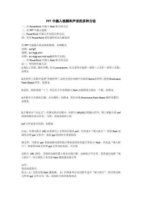 PPT中插入视频和声音的多种方法 超全 超好