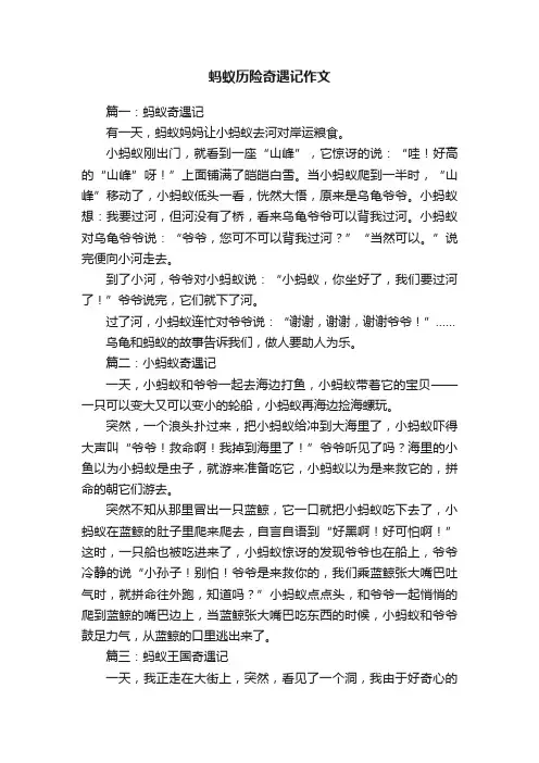 蚂蚁历险奇遇记作文