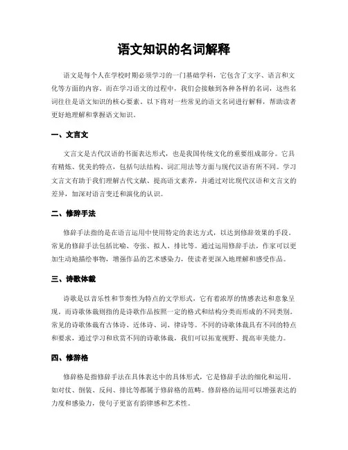 语文知识的名词解释