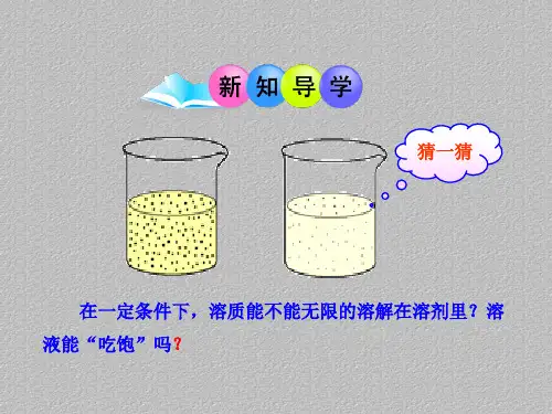 人教版初中化学九下9.2 溶解度 第一课时课件_2最新课件PPT