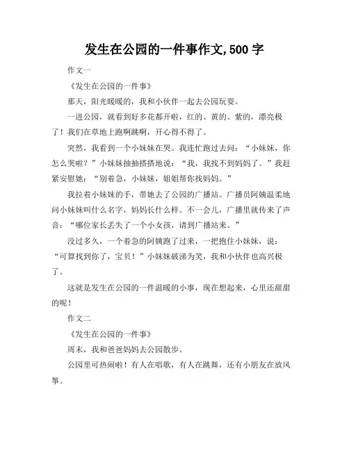 发生在公园的一件事作文,500字