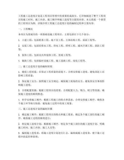 工程施工总进度计划