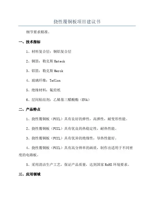 挠性覆铜板项目建议书