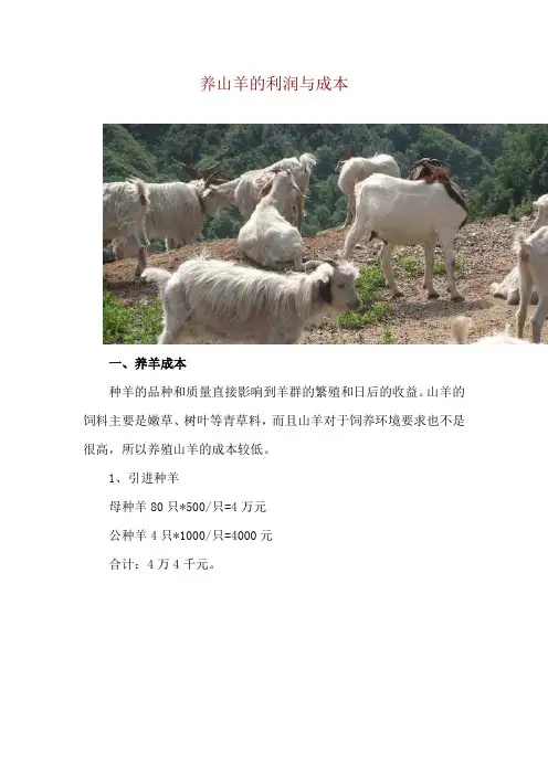养山羊的利润与成本