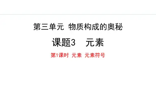 人教版九年级化学上册《元素》物质构成的奥秘PPT课件(第1课时)