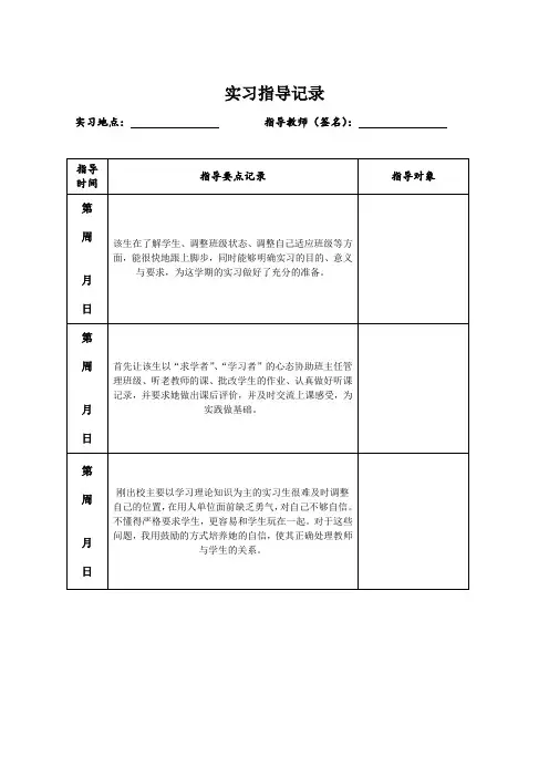 实习指导记录表