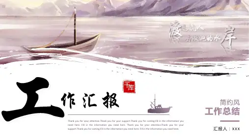 紫色简约工作汇报PPT模板