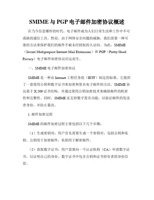SMIME与PGP电子邮件加密协议概述