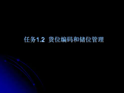 1.2货位编码和储位管理
