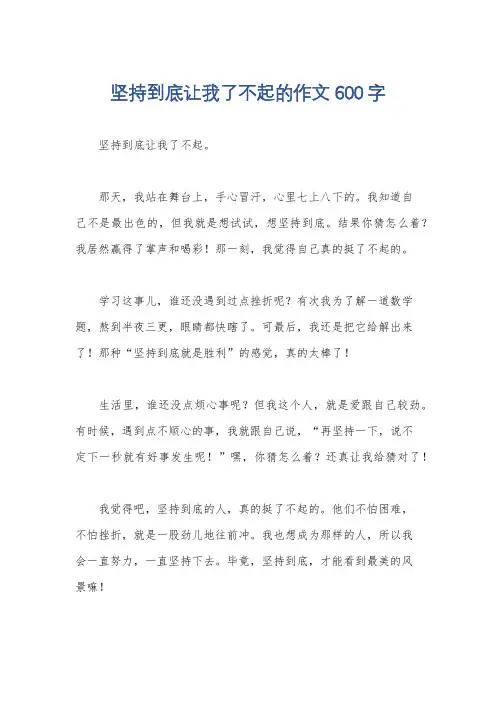 坚持到底让我了不起的作文600字
