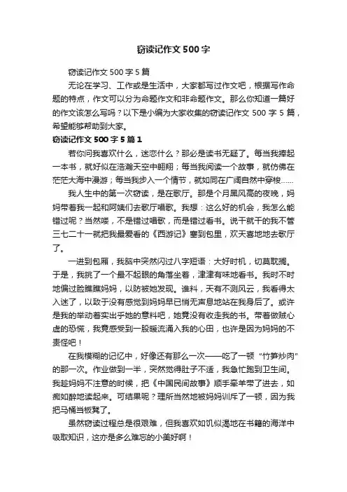 窃读记作文500字