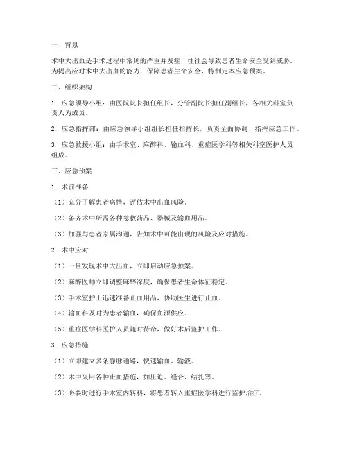 术中大出血的应急预案