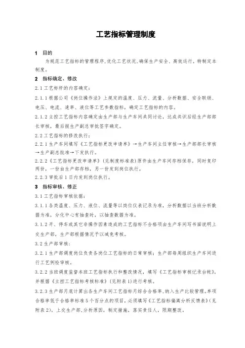 工艺指标管理制度(新)