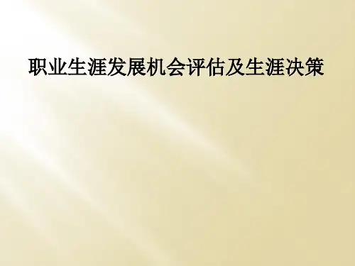 职业生涯发展机会评估及生涯决策
