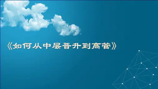 职场宝典：《如何从中层晋升到高管》