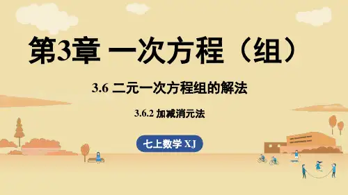 3.6二元一次方程组的解法3.6.2 加减消元法(课件)2024-2025学年湘教版七年级数学上册