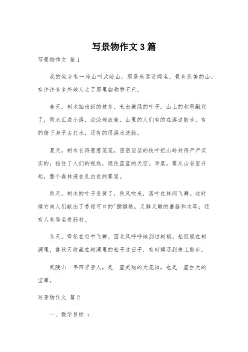 写景物作文3篇