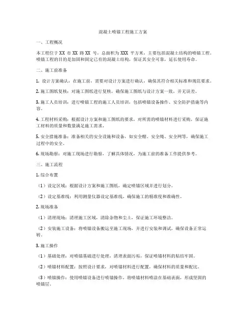 混凝土喷锚工程施工方案