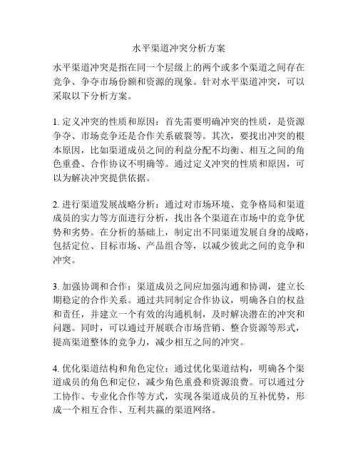 水平渠道冲突分析方案