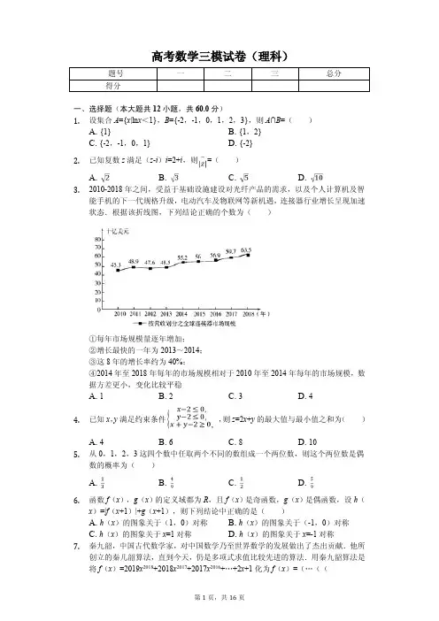 山东省临沂市高考数学三模试卷(理科)解析版