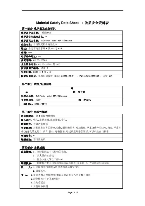 MSDS_96%硫酸
