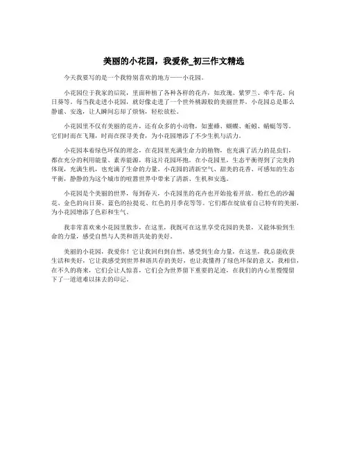 美丽的小花园,我爱你_初三作文精选