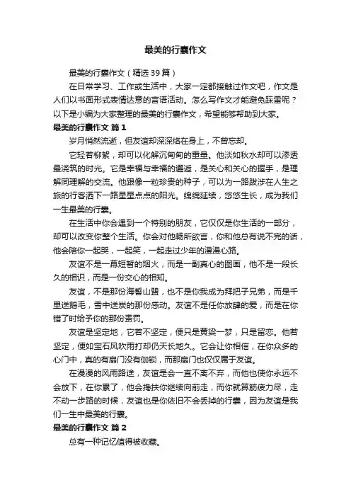 最美的行囊作文（精选39篇）