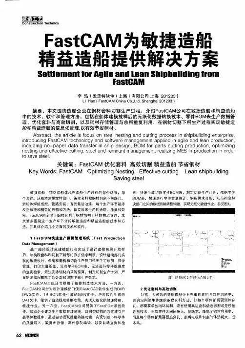 FastCAM为敏捷造船精益造船提供解决方案