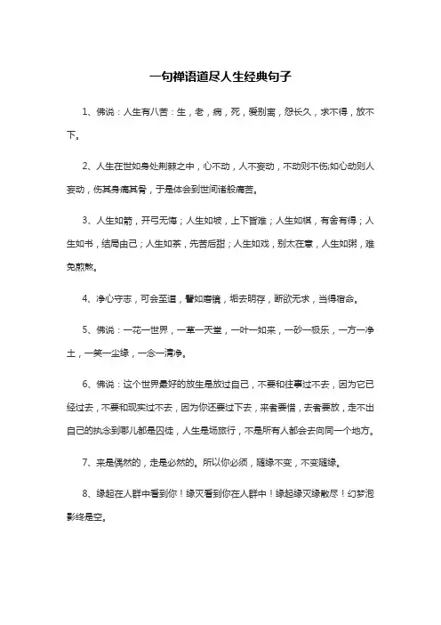 一句禅语道尽人生