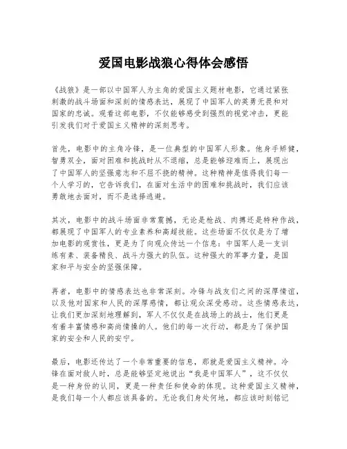 爱国电影战狼心得体会感悟