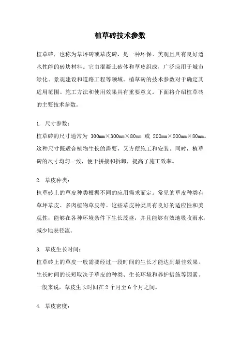 植草砖技术参数