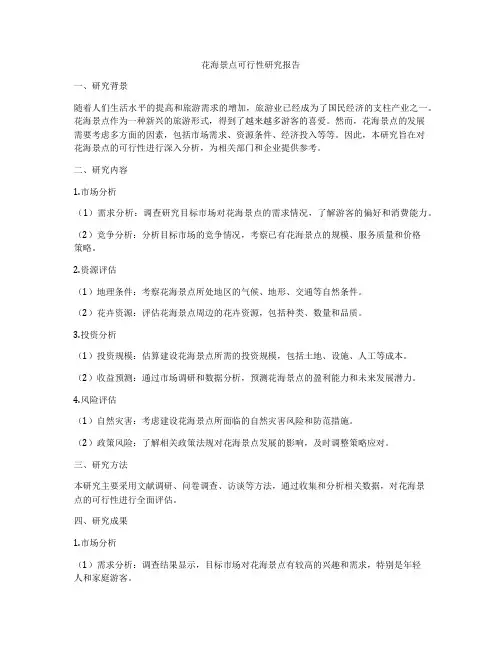 花海景点可行性研究报告