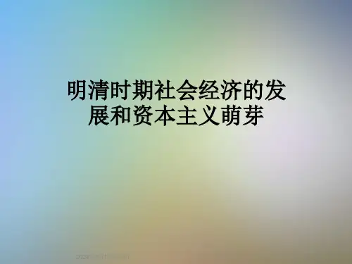 明清时期社会经济的发展和资本主义萌芽