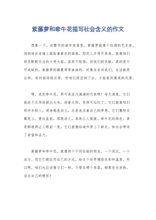 紫藤萝和牵牛花描写社会含义的作文