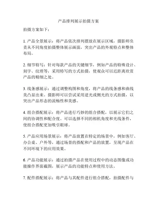 产品排列展示拍摄方案