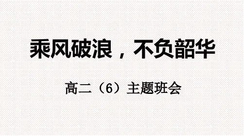 高中主题班会愿你乘风破浪,不负韶华时光课件